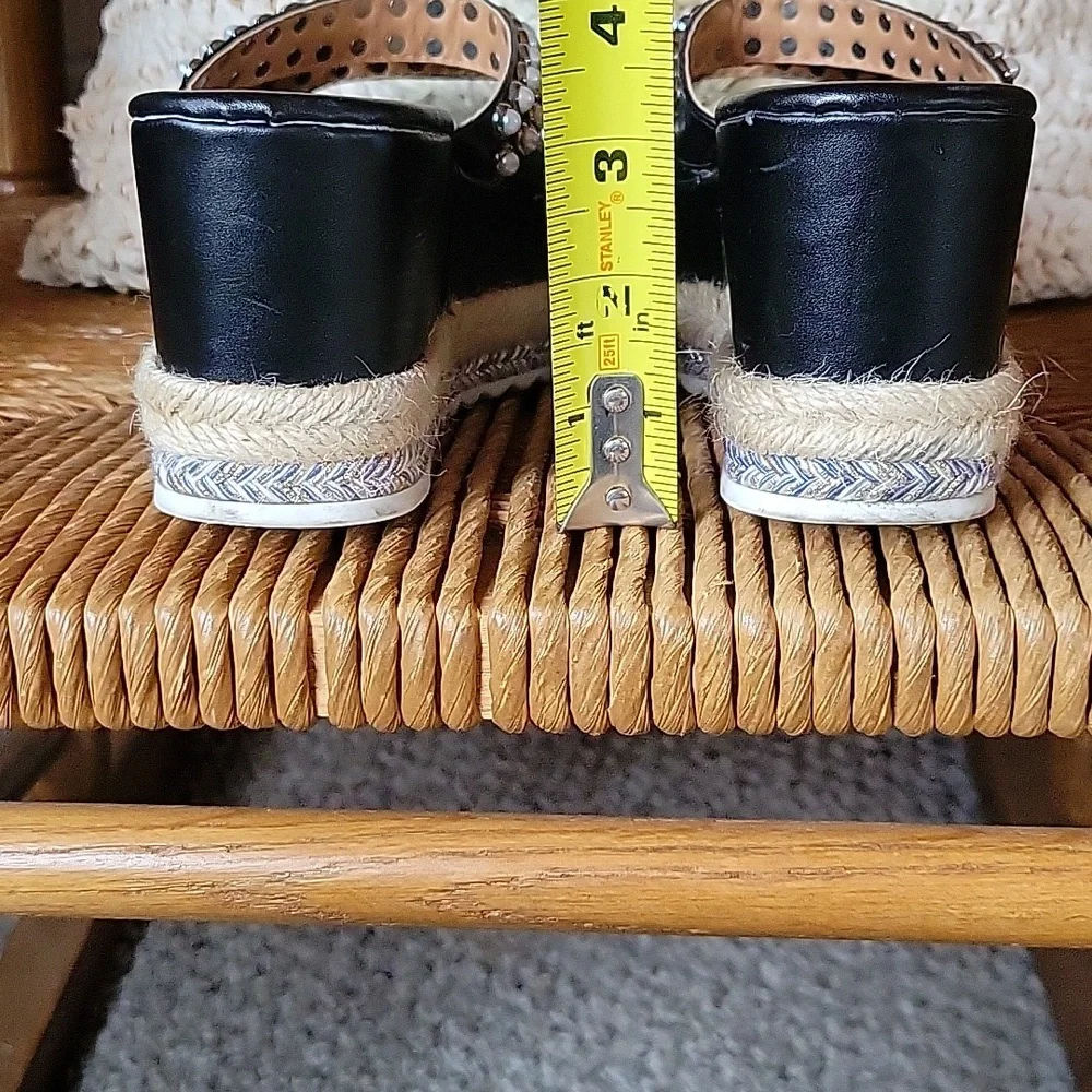 Sergio Todzi, jeweled pearl, espadrille, platform, wedge, size 40EU 9.5 US